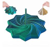 3D Printed Fidget Toy,Fractal Sensory Fidget Star with Handle,Hexagonal Decompression Satisfying Click Sound & Hexagon Design for Office Desks As a Stress-Relief (Green)