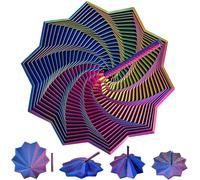 3D Printed Fidget Toy,Fractal Sensory Fidget Star with Handle,Hexagonal Decompression Satisfying Click Sound & Hexagon Design for Office Desks As a Stress-Relief (Colorful A, 9cm)