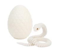 3D Printed Fidget Toy Snake - Articulated Flexible Dragon Egg | Glow-in-the-Dark Realistic Animal Model | Articular Mobility | for Kids Adults Birthday Holiday