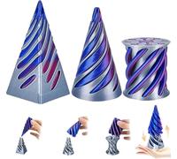3d Printed Fidget Toy, Spiral Cone Fidget Toy, Impossible Pyramid Passthrough Sculpture, Impossible Cone, Mini Stress Relief Desktop Passthrough Sculpture Fidget Toys for Kids and Adults Desk Toys