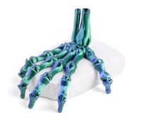 3d Printed Fidget Toys 3d Printed Things Skeleton Hand Fully Articulated for Halloween Home Office Bookshelf Executive Desk Decoration-Light Blue Green ||14.6cm