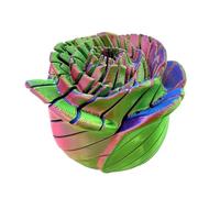 3D Printed Fidgets - Twistable Rose Stress Ease Toys, Sensation Stress Decrease Fidget with Fluid Mechanical Motion, Articulated Floral Ornament, Tactile Calm Tool for Adults Study Work