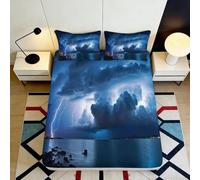 3D Printed Fighter Aircraft Fitted Sheet Microfiber Deep Pocket Non-Slip War Theme Mattress Fitted Cover Washable for Adults Teens 140x200x25cm