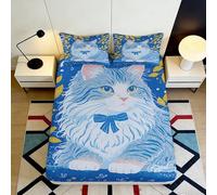 3D Printed Fitted Sheet Microfiber Galaxy Starry Sky Bed Cover for Bedroom and Dormitory, Anti-slip, Easy to Wash, Decorative Protection for Mattresses 90x200x25cm