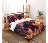 3D Printed Flame Gorilla Duvet Cover Wild Land Animal Bedding Set 3Pcs Soft Microfiber with Pillowcases,Hidden Zipper for Kid Teens King(220x240cm) Room Decor