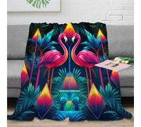 3D Printed Flamingo Blankets Ultra-soft Super Soft Cozy Fuzzy Warm Throws with Anti-wrinkle/anti-tarnishing Lightweight Kids Boys Girls Christmas Birthday Present Present 50x60inch(127x152cm)