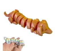 3D Printed Flexible Rainbow Dachshund Dog-Articulated Joints Fidget Toy,Tabletop & Car Decoration Accessory,Perfect for Seasonal Decor & Gifts for Birthdays, Thanksgiving (M1)