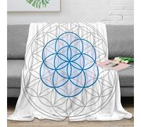 3D Printed Flower of Life Sofa Throw Microfiber Ultra Soft Warm Bedding Sacred geometry design Blanket Anti Static Machine Washable for Teens Students Renters Apartment Dwellers 50x60inch(127x152cm)