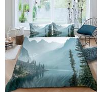 3D Printed Forest Landscape Duvet Cover, Microfiber Comforter Cover Hidden