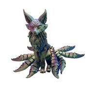 3D Printed Fox Flexible Figure - Nine Tailed Foxes Decorative Collectible Action Model, Multi Articular Articulating Foxs Fidget Toy Surprise | Desk Accessory Decoration Gift For Adults Collectors Dis