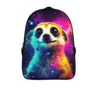 3d printed funny cool animal portraits casual backpack meerkats two compartment ergonomics bag comfortable with pockets casual daypack-16inch,school rucksack for men and women