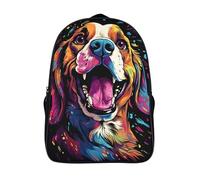 3d printed funny cool animal portraits travel backpack dog two compartment sports bag comfortable with side mesh pouch casual daypack-16inch,travel rucksack unisex