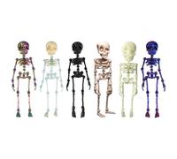 3D Printed Funny Goth Skeleton Fridge Magnets, Posable Body Skeleton Magnets, Mini Skull Fridge Magnets with Movable Joints, Multi-Color Human Skull Magnetic Decor for Refrigerator Locker (6PCS)
