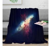 3D Printed Galaxy Nebula Fluffy Blanket Microfiber Ultra Soft Warm Bedding Cosmic Space Art Throw Blanket Wrinkle Resistant Machine Washable for Office Workers Students Teens 40x50inch(100x130cm)