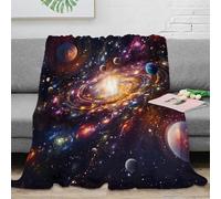 3D Printed Galaxy space scene Travel Blanket Microfiber Warm Soft Bedding Cosmic nebula art Bedding Throw Non Pilling Fade Resistant for Renters Apartment Dwellers Teens 40x50inch(100x130cm)
