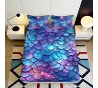 3D Printed Galaxy Starry Sky Fitted Sheet Microfiber Soft Anti-Slip Cosmic Nebula Bed Cover for Bedroom Dorm Decor 90x200x25cm