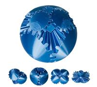 3D Printed Gear Ball Fidget Toy - Steampunk GearSphere Spinner, Durable Smooth Rotation Stress Relief Desk Gadget, Unique Birthday for Teen Boys & Adults (Silk Blue)
