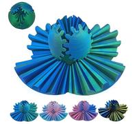 3D Printed Gear Ball, Gear Ball Fidget Toy, GearSphere, 3D Printed Spinning Gear Ball Fidget Toy, Work and Travel Stress Relief Fidget Toy, for Sensory Needs and Autism (Blue Green,8cm)