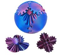 3D Printed Gear Ball Spin Ball, 3D Printed Ball Spin Ball or Cube Fidget Toy Funny Sensory Toy Stress Relief 3D Printed Gear Ball Gear Sphere Puzzle Cube Fidget Toy Bracelet (01) (Purple)