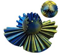 3D Printed Gear Ball Spin Toy - Gearsphere - The Steampunk Whirling Wonder Fidget Gear Ball, Stress Relief Toy for Kids and Adults, Unique Gift for Friends and Family (Blue Yellow, 3.9In（10CM))