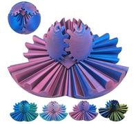 3D Printed Gear Ball Spin Toy - Gearsphere - The Steampunk Whirling Wonder Fidget Gear Ball, Stress Relief Toy for Kids and Adults, Unique Gift for Friends and Family (Blue Red, 2.3In(6CM))
