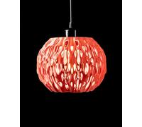 3D Printed Generic Modern Pendant Lampshade, White Brushed Metal, Spherical Geometric Lattice Design, Contemporary Style, 23x30x30 cm, Indoor Lighting, Decorative Cut-Out Pattern