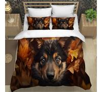 3D Printed German Shepherd Bedding Set 3 Piece 200x200 Dog Animal Double Duvet Cover 2 Pillowcases Soft Microfiber For Adults Teenager Kids Comfortable With Zipper QJ500