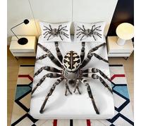 3D Printed Giant Spider Fitted Sheet Microfiber Soft Breathable Tarantula Bed Cover for Bedroom Dorm Mattress Protection Decor 90x200x25cm