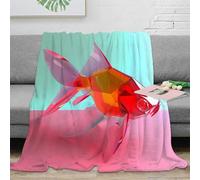 3D Printed Glass fish art Cozy Throw Blanket Microfiber Warm Soft Bedding Cosy Modern geometric design Throw Blanket Thoughtful Gift for Parents Grandparents Family Members 50x60inch(127x152cm)