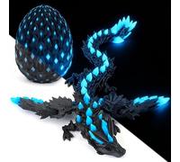 3D Printed Glow Dragon with Dragon Egg, 3D Printed Wing Animals, Articulated Crystal Toy, Sensory Animals Toy for Stress Relief, Funny Dragon Toy for Home and Office Decor, Creature Figures