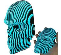 3D Printed Glowing Skull, Blue Halloween Desk Decor Luminous Quantum Skull, Flexible Quantum Puzzle for Stress Relief, Fidget Puzzle for Adults Anxiety Relaxing