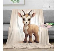 3D Printed goat baby Travel Blanket Microfiber Warm Soft Bedding Lightweight Cartoon animal Bedding Throw Heartfelt Gift for Colleagues Friends Loved Ones 50x60inch(127x152cm)
