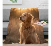 3D Printed Golden Retriever Throw Blanket Soft And Warm Super Soft Cozy Fuzzy Warm Throws with Anti-wrinkle/anti-tarnishing Lightweight for Home Couch Bed Sofa Cozy Warm 50x60inch(127x152cm)