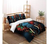 3D Printed Gothic Elephant Quilt Cover Wild Land Animal Bedding Set 3 Pieces Luxury Microfiber with Pillowcases,Hidden Zipper for Boys And Girls King（220x240cm） Room Decor