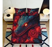3D Printed Gothic Skull Fitted Sheet Microfiber Deep Pocket Non-Slip Bedding for Adults Bedroom Skeleton Mattress Fitted Cover 180x200x25cm