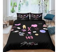 3D Printed Graffiti Pop Art Fitted Sheet Microfiber Soft Black Bed Cover for Bedroom Dorm Mattress Protection Decor Single（135x200cm）