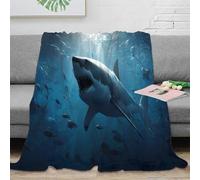 3D Printed GreatSharkSwim Couch Blanket Microfiber Warm Soft Bedding Cosy UnderwaterNatureStyle Fluffy Blanket Thoughtful Gift for Families Friends Loved Ones 50x60inch(127x152cm)
