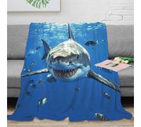 3D Printed GreatSharkSwim Cozy Throw Blanket Microfiber Warm Soft Bedding Cosy MarineWildlifeStyle Throw Blanket Lightweight All Season for Dorm Dwellers University Students 70×80inch(180x200cm)
