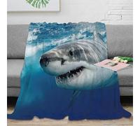 3D Printed GreatSharkSwim Travel Blanket Microfiber Warm Soft Bedding Lightweight MarineWildlifeStyle Bedding Throw Heartfelt Gift for Colleagues Friends Loved Ones 40x50inch(100x130cm)