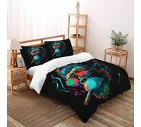 3D Printed Green Chimpanzee Duvet Cover Wild Land Animal Bedding Set 3 Pieces Soft Microfiber with Pillowcases,Hidden Zipper for Kid Teens King（220x240cm） Modern Home Decor