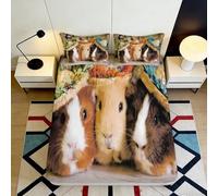 3D Printed Guinea Pig Fitted Sheet, Microfiber Bed Cover, Non-slip, Home