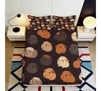 3D Printed Guinea Pig Fitted Sheet Microfiber Deep Pocket Non-Slip Bedding Mattress Fitted Cover for Bedroom Home 140x200x25cm