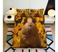 3D Printed Guinea Pig Fitted Sheet Microfiber Deep Pocket Non-Slip Bedding Set Guinea Pig Mattress Fitted Cover for Adults 140x200x25cm