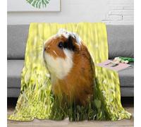 3D Printed Guinea pig Fluffy Blanket Microfiber Ultra Soft Warm Bedding Outdoor pet lifestyle Throw Blanket Wrinkle Resistant Machine Washable for Office Workers Students Teens 40x50inch(100x130cm)
