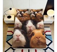 3D Printed Guinea Pig Pattern Fitted Sheet, Microfiber, Bed Cover, Non-slip