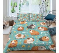3D Printed Guinea Pig Quilt Cover, Microfiber Bedding Cover Hidden Zipper