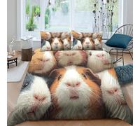 3D Printed Guinea Pig Quilt Cover, Microfiber Duvet Cover Hidden Zipper for