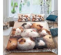 3D Printed Guinea Pig Quilt Cover, Microfiber Duvet Cover Hidden Zipper for