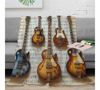3D Printed Guitar collection Blanket Microfiber Ultra Warm Soft Bedding Thermal Vintage musical Bed Blanket Breathable All Season Machine Washable for Adults Kids Families 40x50inch(100x130cm)