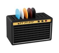 3D Printed Guitar Pick Holder with 5 Personalised Guitar Picks - Amp Shape Plectrum Case, Compact Guitar Pick Storage Box, Ideal Gifts for Guitarists Bass Players Music Lovers